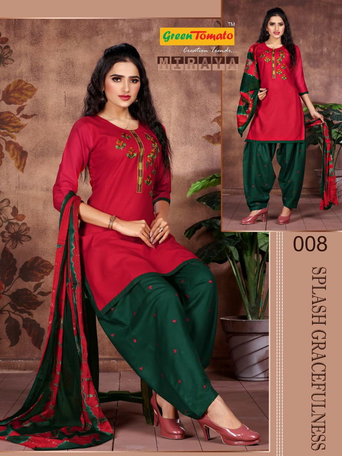 Green Tomato Miraya Patiyala Casual Daily Wear Rayon Ready Made Collection